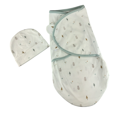 Cobija con gorro para envolver al bebé