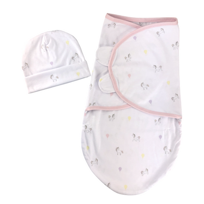 Cobija con gorro para envolver al bebé