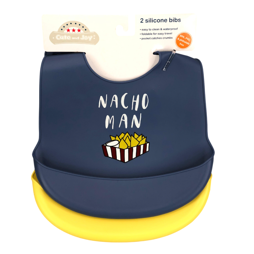 Baberos de silicón con bolsillo x2