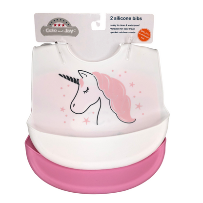 Baberos de silicón con bolsillo x2