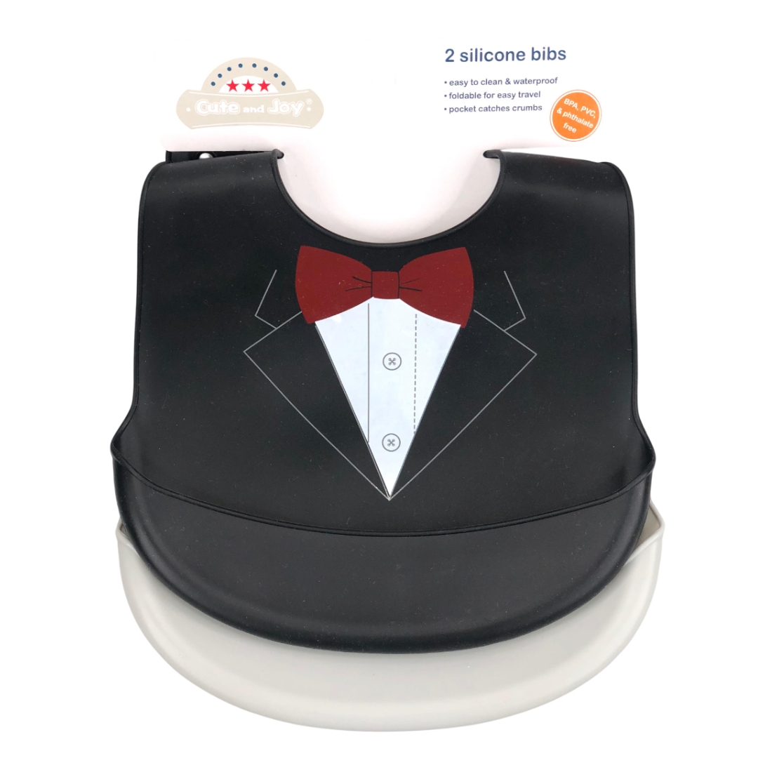 Baberos de silicón con bolsillo x2