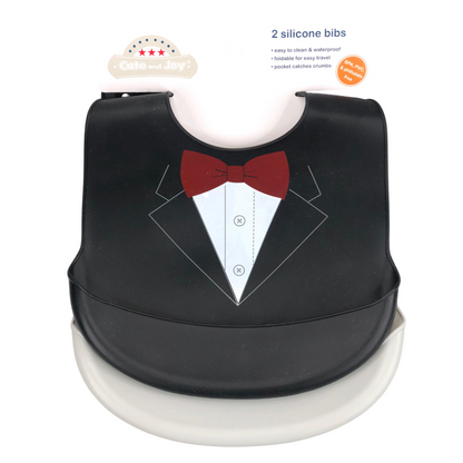 Baberos de silicón con bolsillo x2