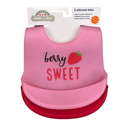 Baberos de silicón con bolsillo x2