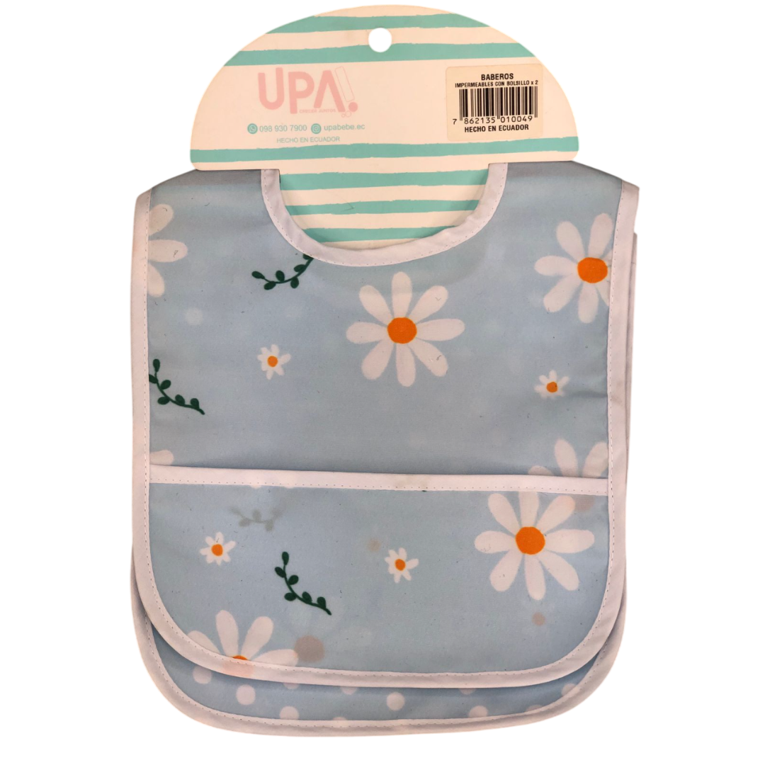 Baberos impermeables con bolsillo x2