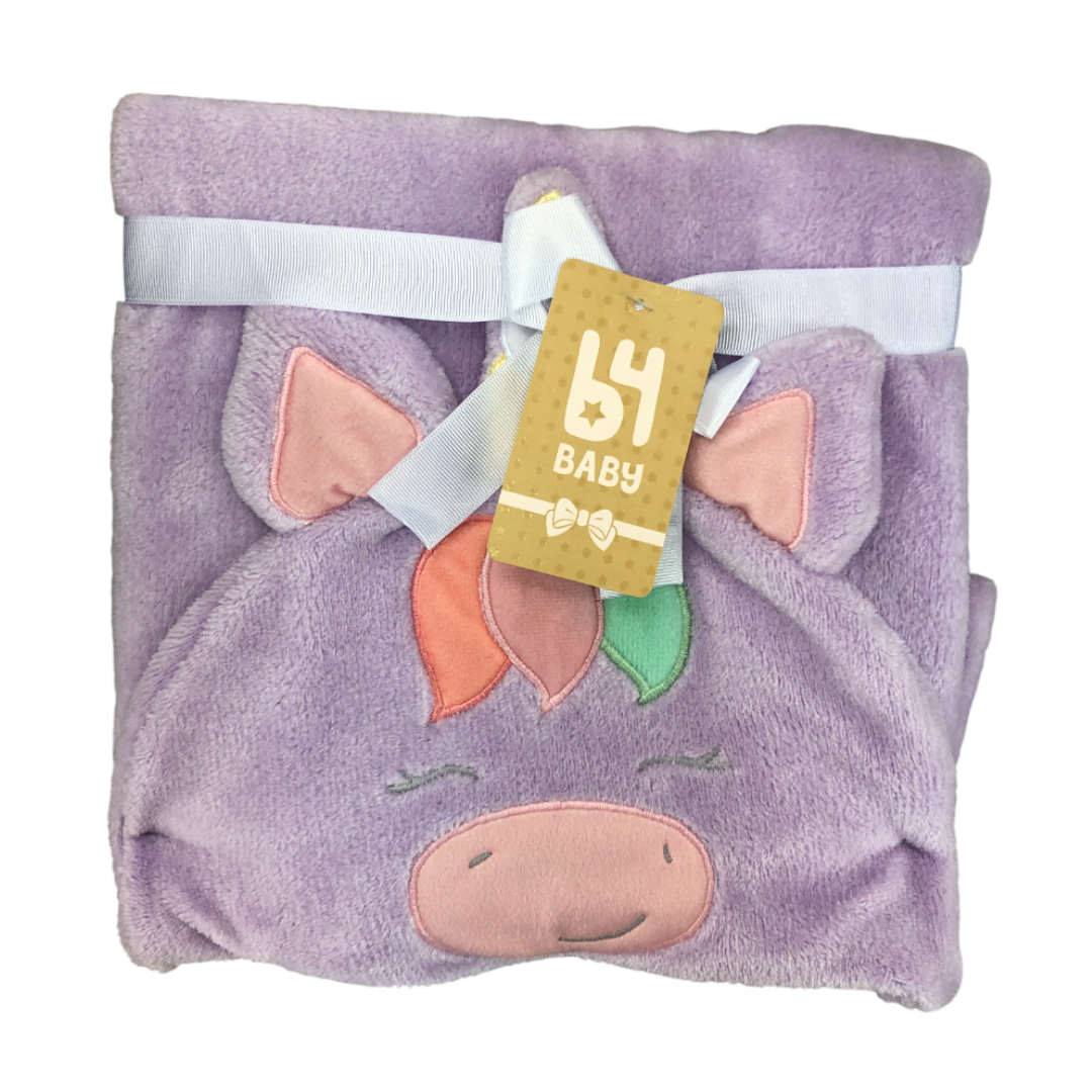 Cobija Con Capucha Unicornio B4 Baby
