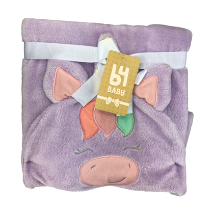 Cobija Con Capucha Unicornio B4 Baby