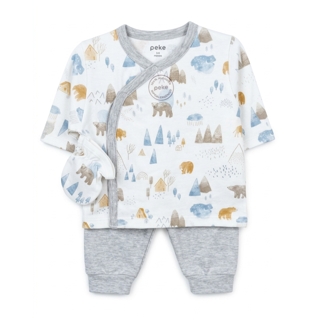 Set de algodón 4 piezas | 3 a 6 meses