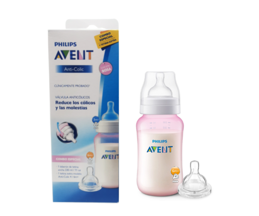 Set Biberón Anticólico 11 oz y tetina 6m