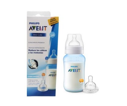 Set Biberón Anticólico 11 oz y tetina 6m