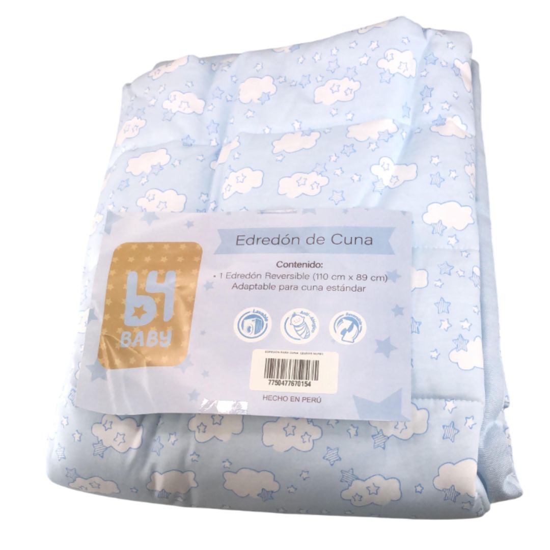 EDREDON CUNA 78X109 cm CELESTE NUBES
