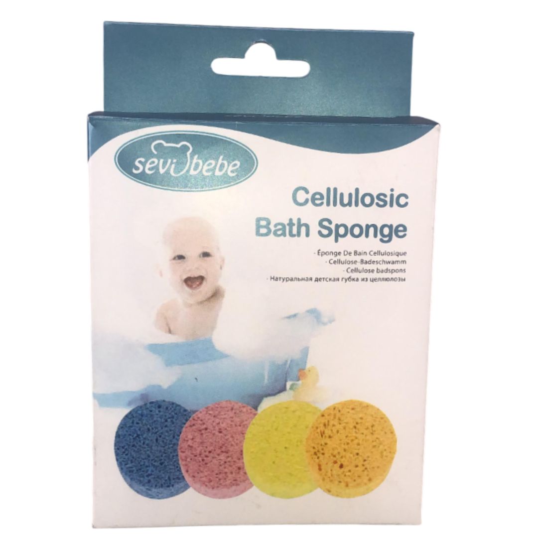 Esponja amarilla de baño de celulosa