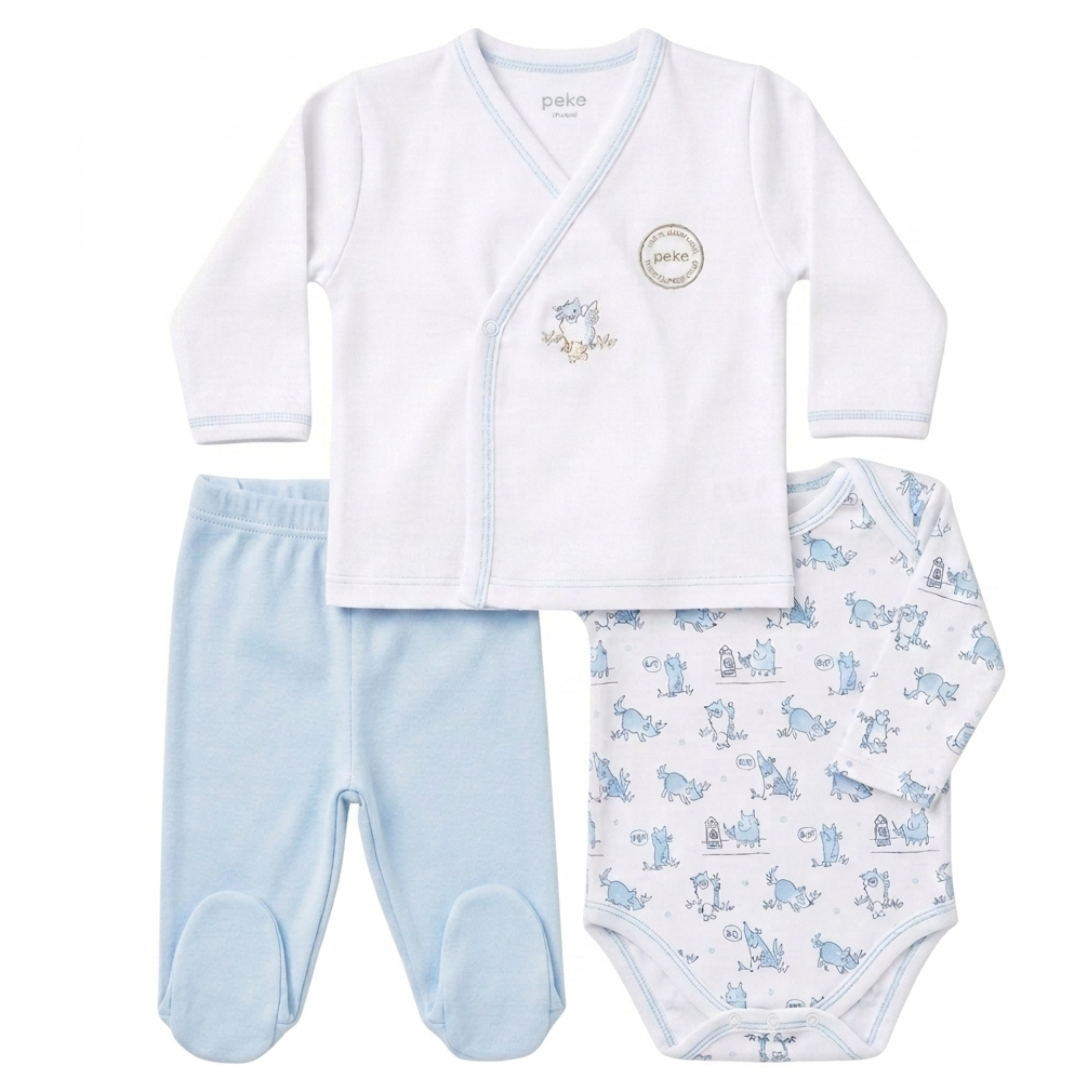 Set de algodón 4 piezas| 0 a 3 meses