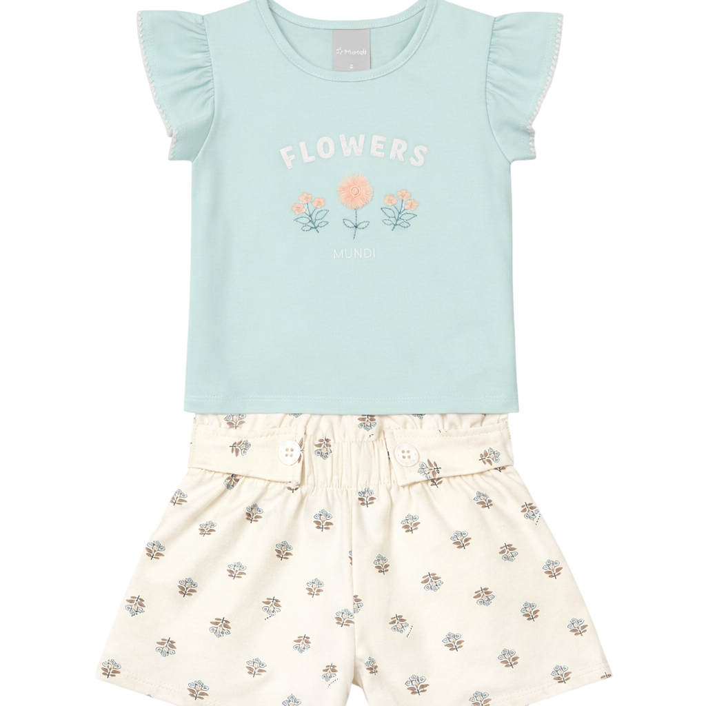 Blusa y Shorts Nena | Azul Blanco - Mundi