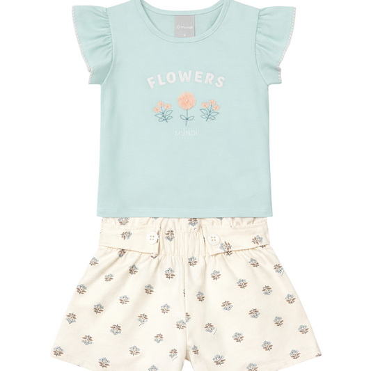 Blusa y Shorts Nena | Azul Blanco - Mundi