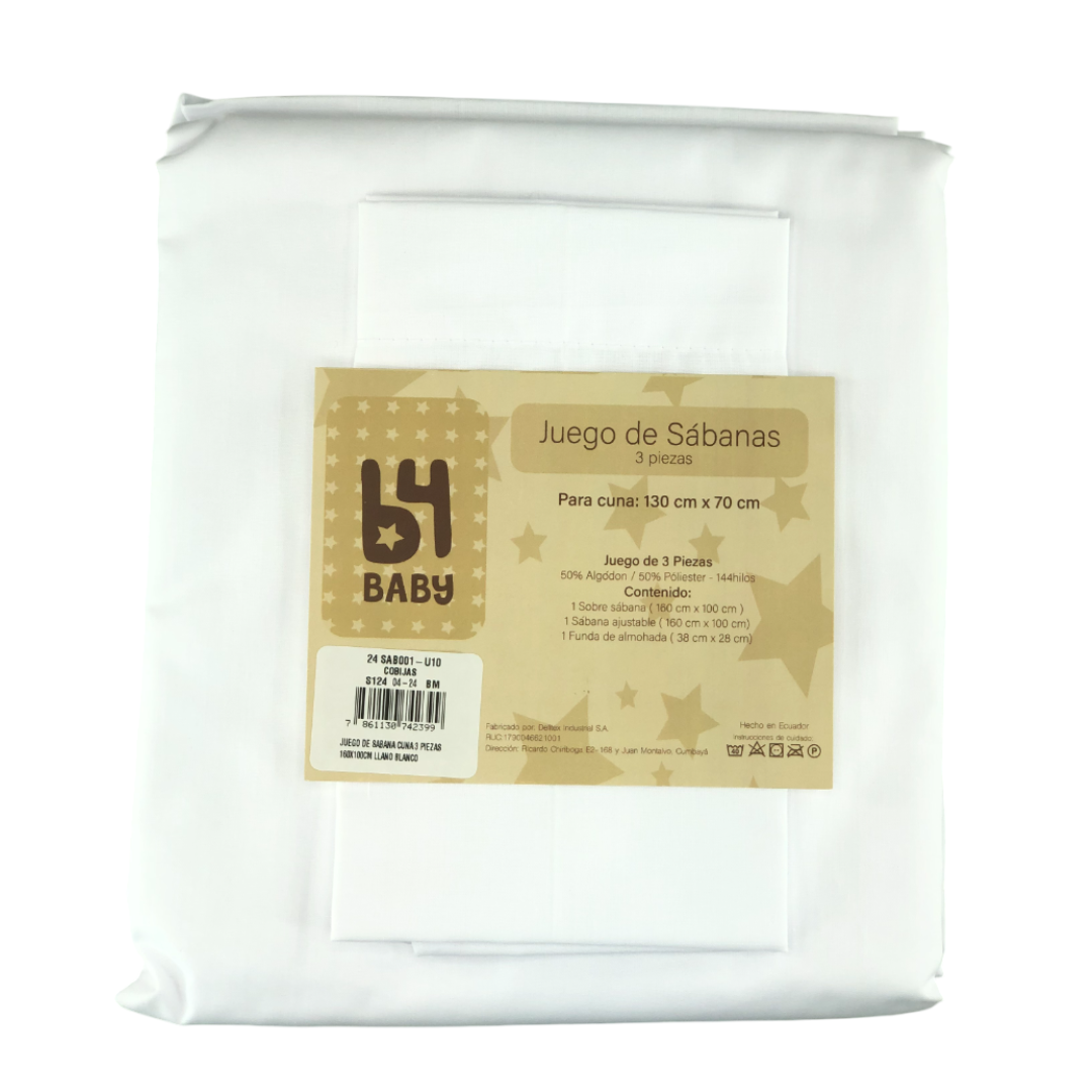 Juego de sábanas 3 pzas blanco