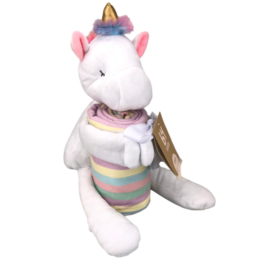 Cobija con peluche unicornio