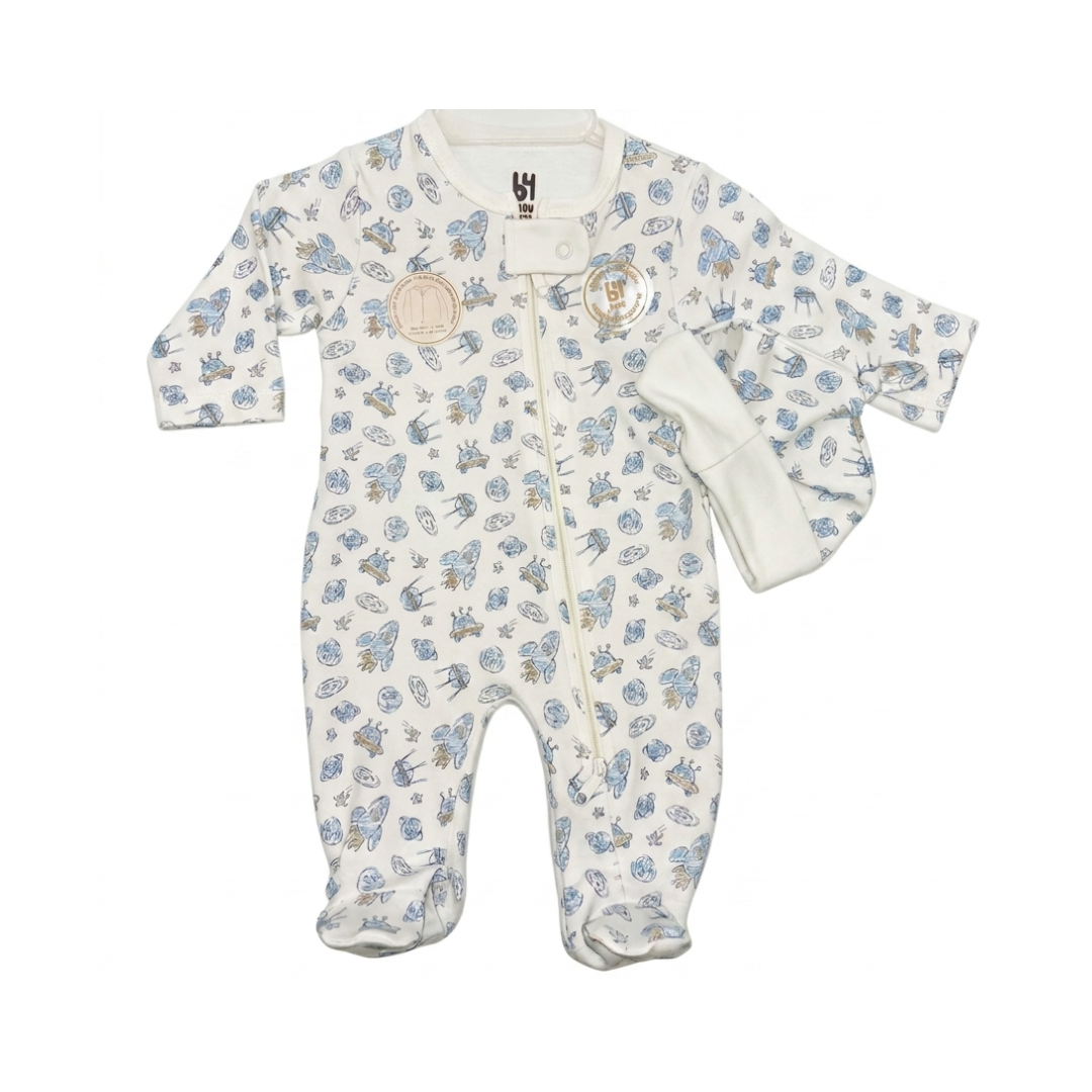 Set pijama y gorro algodón RN