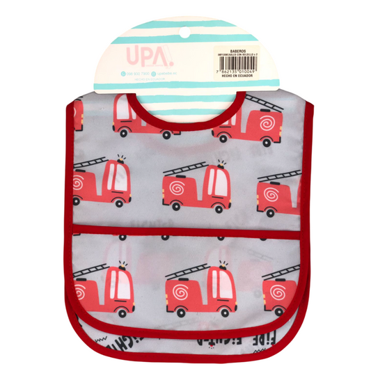 Baberos impermeables con bolsillo x2