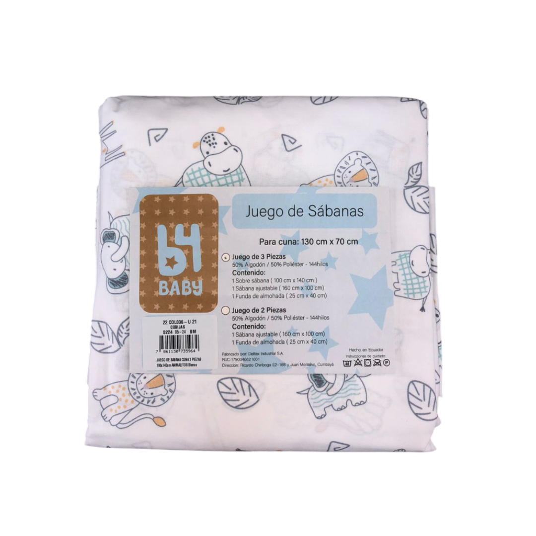 Juego de sábanas tres piezas.