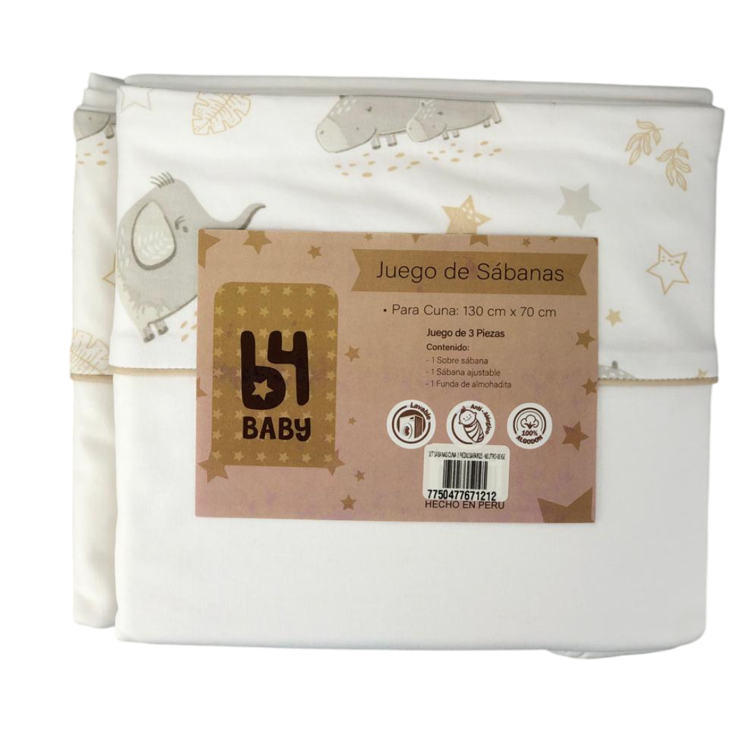 Juego De Sábanas 3 Piezas B4 Baby | Elefante