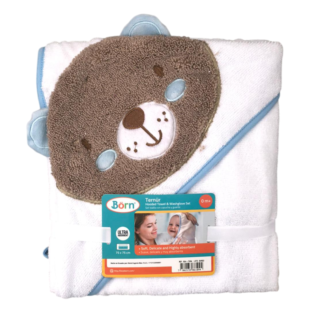 Toalla con capucha y guante