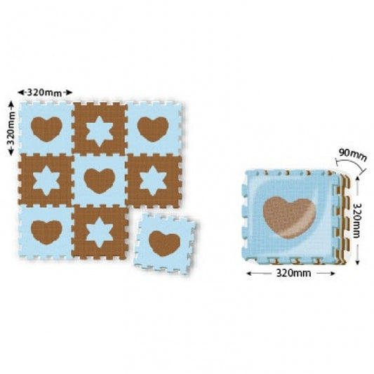 Alfombra Fomix Celeste Cafe 9 Pc