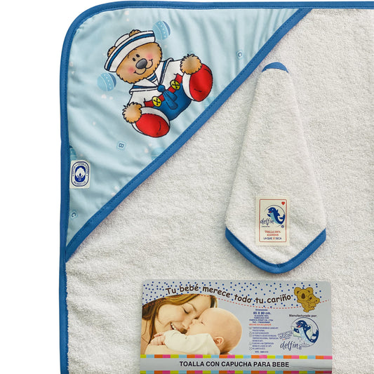 Toalla Capucha Infantil Nino 80X85Cm