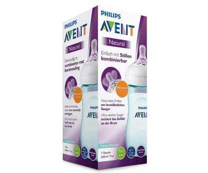 Biberon Natural 2 9Oz Turquesa Avent